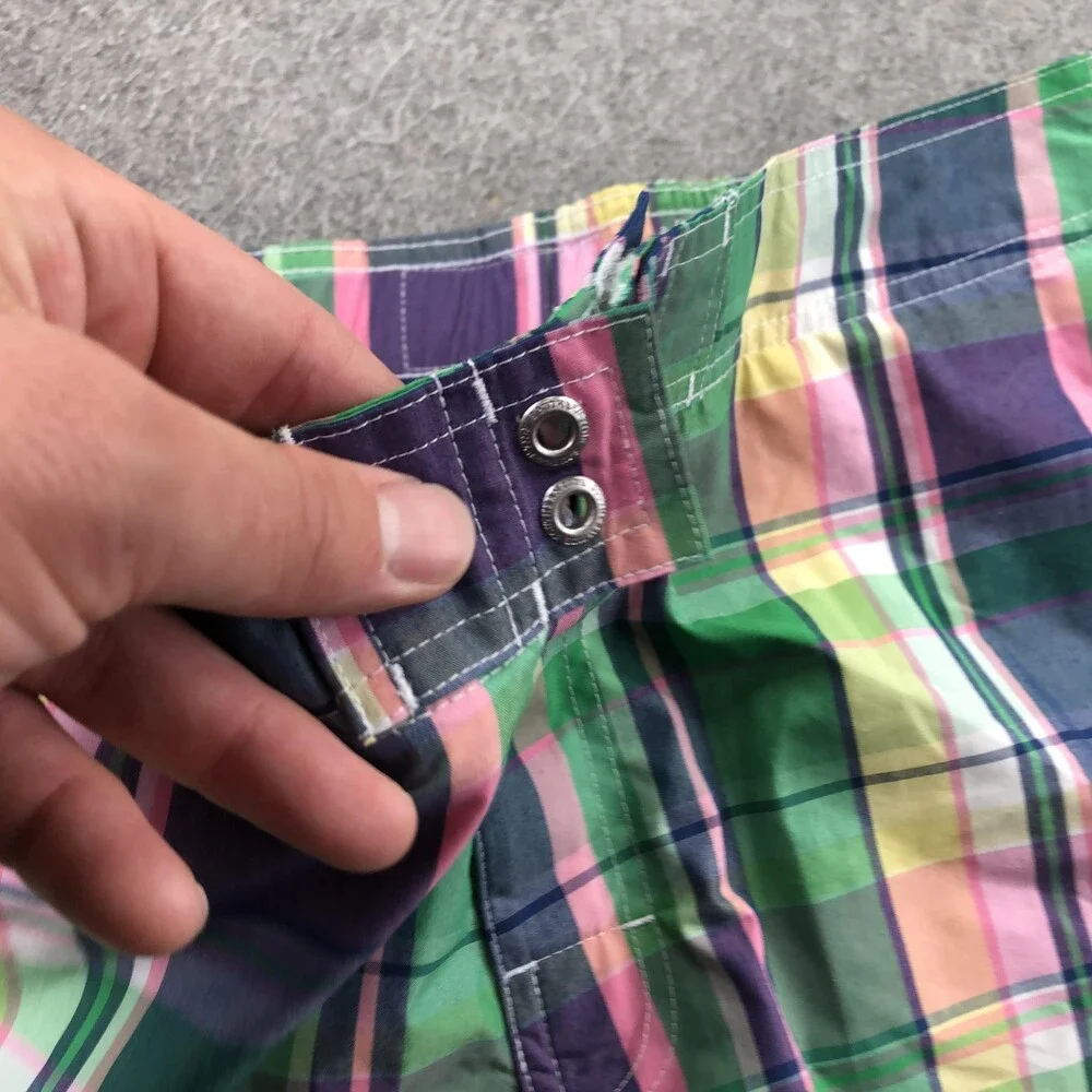 Southern Tide Swim Shorts Mens Large Multicolor Plaid Mesh Lined Drawstring